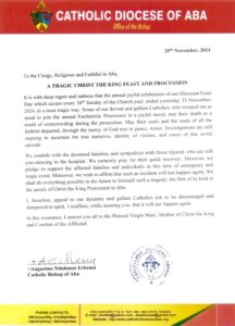 Catholic Church Reacts to Tragic Christ the King Feast in Aba