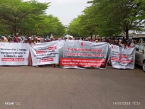 Pro-Akpabio protesters storm UN building in Abuja, fault Natasha